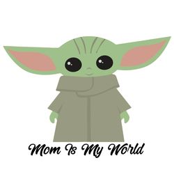 Mom Is My World - Baby Yoda Mother's Day Funny Quote SVG
