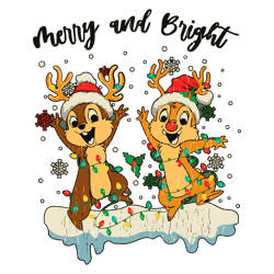 Christmas Vintage Chi P And Dal E SVG Merry And Bright File
