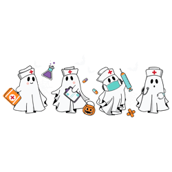 Halloween Cute Ghost Nurses SVG Graphic Design File