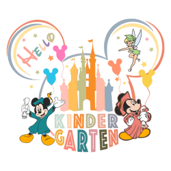 Hello Kindergarten Disney Mickey And Friends School SVG File