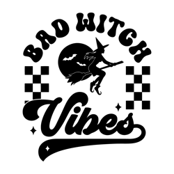 Bad Witch Vibes Retro Halloween SVG Graphic Design File