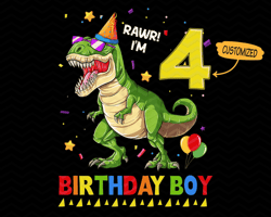 Rawr I'm 4 PNG Funny Dinosaur PNG Customized Birthday Rawr Im
