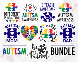 Autism SVG Bundle Autism Awareness SVG Be Kind SVG Autism Mom SVG