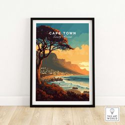 cape town print | south africa travel poster | birthday present | wedding anniversary gift | art print