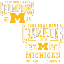 Michigan Wolverines Rose Bowl Game Champions SVG