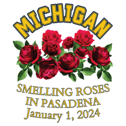 Michigan Wolverines Smelling Roses In Pasadena PNG