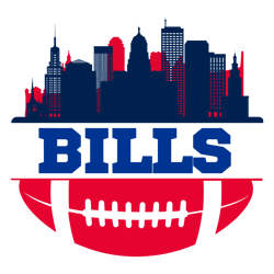 Nfl Bills Football Skyline SVG