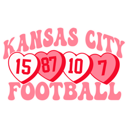 Valentine Kansas City Football Hearts SVG Digital Download Untitled