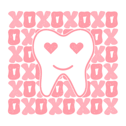 Retro Xoxo Dental Valentines Day SVG
