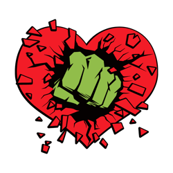 Marvel Hulk Smash Heart Valentines Day SVG