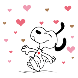 Cute Snoopy Valentine Love Hearts SVG