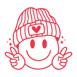 Valentines Day Retro Smiley Face SVG
