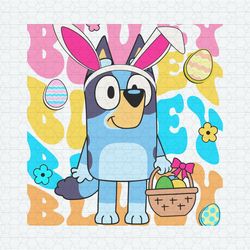 Cute Bluey Bunny Easter Eggs SVG
