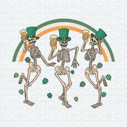 Dancing Skeleton Rainbow St Patrick's Day PNG