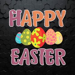 Retro Happy Easter Eggs Jesus Resurrection PNG