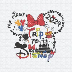 My First Trip To Disney 2024 Minnie Head SVG