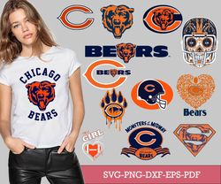 Chicago Bears Bundle Sport SVG, Chicago Bears SVG, Chicago Bears Logo, Chicago Bears Baseball