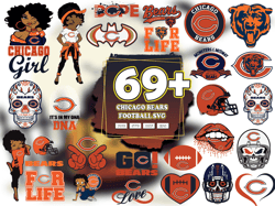 69 Designs Chicago Bears Football Svg Bundle, Chicago Bears Nfl Logo Svg