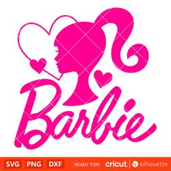 barbie heart svg, barbie doll svg, girly pink svg, retro svg