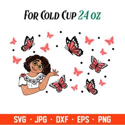 Mirabel Butterfly Full Wrap Svg, Starbucks Svg, Coffee Ring Svg, Cold Cup Svg, Cricut, Silhouette Vector Cut File