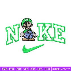 Nike mario green embroidery design, Mario embroidery, Nike design, Embroidery shirt, Embroidery file