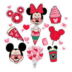 Valentine Mickey And Friends Snacks PNG