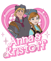 Anna And Kristoff Pink Doll Heart PNG