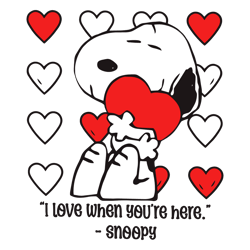 Love You When You Are Here Snoopy SVG