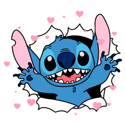 Stitch Cute Happy Valentine SVG