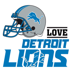 Love Detroit Lions Helmet SVG
