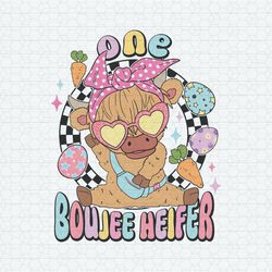 Retro One Boujee Heifer Easter Cow SVG