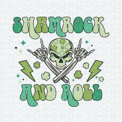 Shamrock And Roll Funny Skull SVG