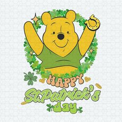 Pooh Shamrock Happy St Patrick's Day PNG