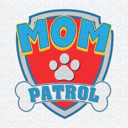 Retro Mom Patrol Dog Paw Cartoon SVG