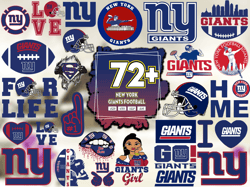72 Designs New York Giants Football Svg Bundle, NFL Team Svg, New York Giants Logo