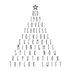 Christmas Tree Taylor Albums Swiftmas Svg Cricut Files, Taylor Best svg