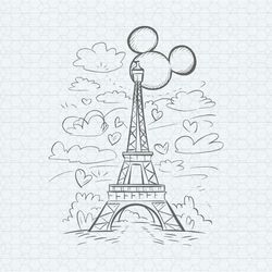 Retro Mickey Mouse Ears Eiffel Tower SVG