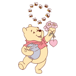 Retro Pooh Bear Valentines Day SVG