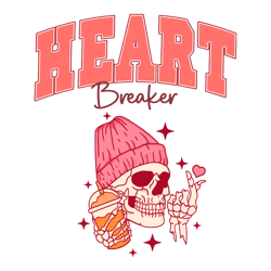 Heart Breaker Valentines Skeleton SVG