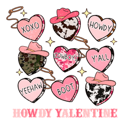 Retro Western Howdy Valentine PNG
