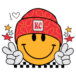 I Love Kc Football Smiley Face SVG