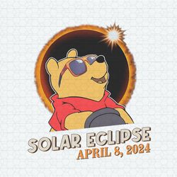 Winnie Pooh Total Solar Eclipse 2024 PNG