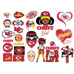 24 Files Kansas City Chiefs Logo Bundle SVG Sport Kansas City Chiefs Football Nfl SVG Super Bowl SVG