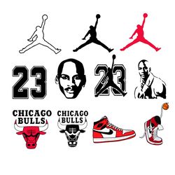 Chicago Bulls Jodan 23 Bundle Basketball SVG Digital File, Air Jodan Lovers SVG, Love Basketball