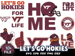 11 Files Virginia Tech Hokies Svg Bundle, Le't Go Hokies Logo
