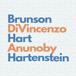 Brunson DiVincenzo Hart Anunoby New York Knicks SVG