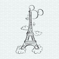 Disneyland Paris Mickey Ears Eiffel Tower SVG