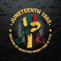 Juneteenth 1865 Because My Ancestors Werent Free In 1776 SVG