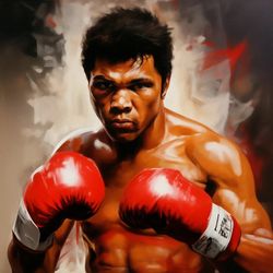 muhammad ali boxing original painting, muhammad ali wall art, boxing muhammad ali painting, great ali boxing man