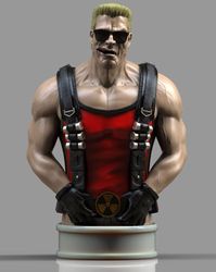 Duke Nukem bust hand painted custom figure, Duke Nukem bust figure for fans